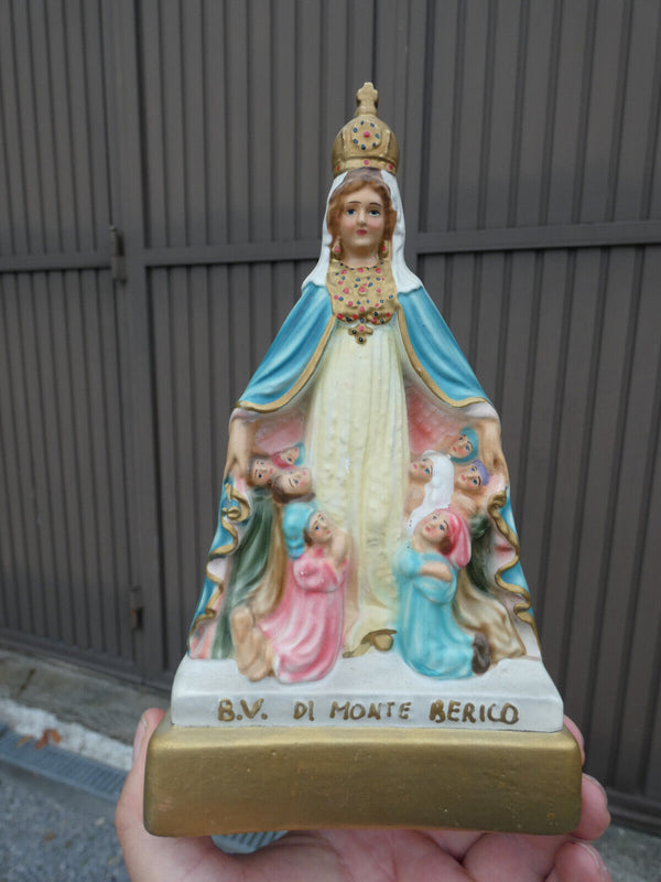 Vintage italian MAdonna di monte berico  ceramic chalk statue figurine