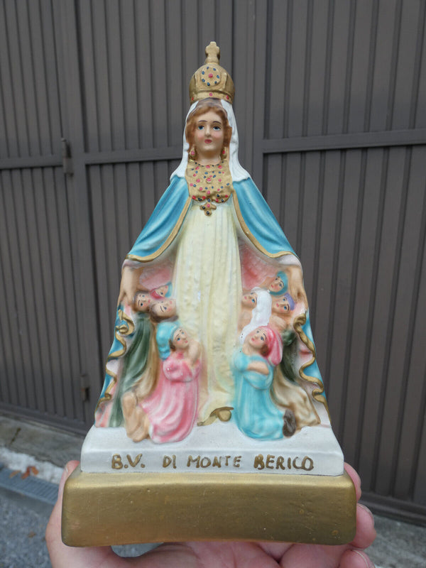 Vintage italian MAdonna di monte berico  ceramic chalk statue figurine