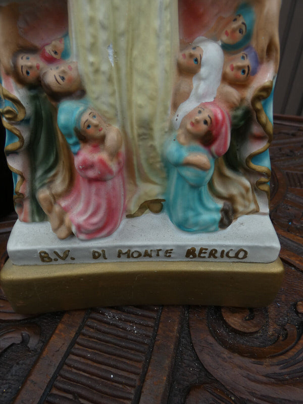 Vintage italian MAdonna di monte berico  ceramic chalk statue figurine