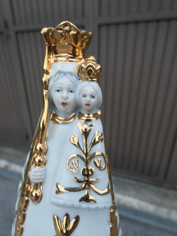 Antique Belgian Flanders porcelain our lady of Scherpenheuvel statue figurine