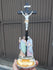 Antique Belgian Vieux andenne bisque porcelain calvary crucifix holy water font