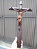 Antique French wood carved crucifix corpus christ religious