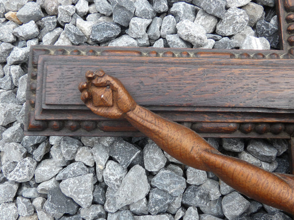 Antique French wood carved crucifix corpus christ religious