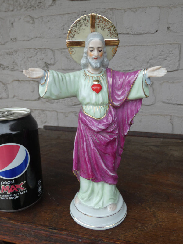 Vintage porcelain sacred heart jesus statue