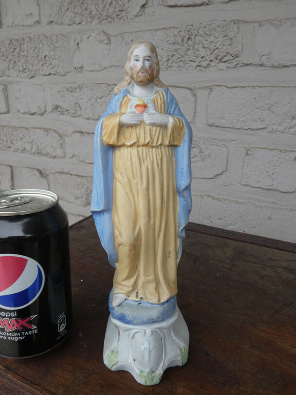 Vintage porcelain sacred heart jesus statue