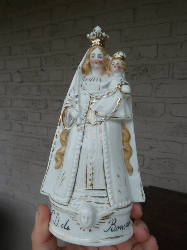 Vintage german NotRE DAME de BONSECOURS porcelain statue figurine