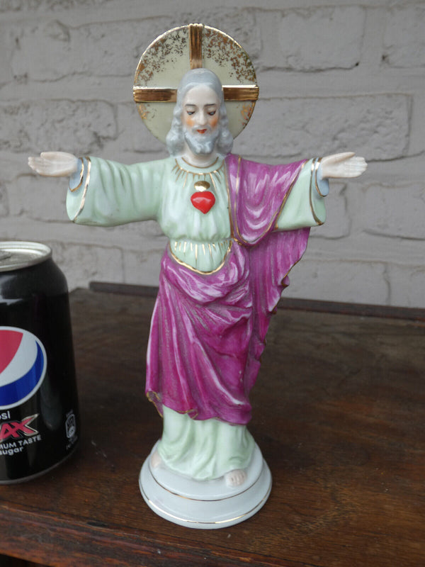 Vintage porcelain sacred heart jesus statue