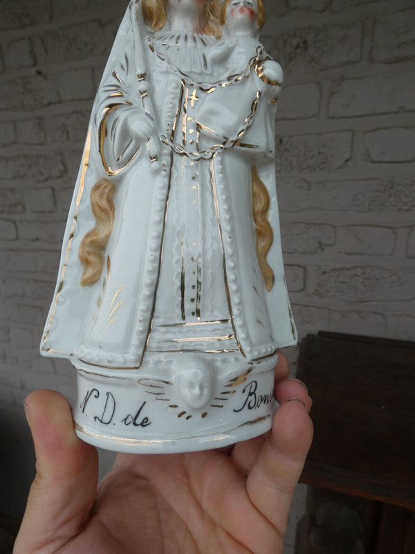 Vintage german NotRE DAME de BONSECOURS porcelain statue figurine