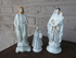 Set 3 antique french vieux paris porcelain figurine statue religious madonna