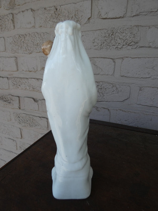 Antique vieux paris porcelain madonna mary figurine statue religious