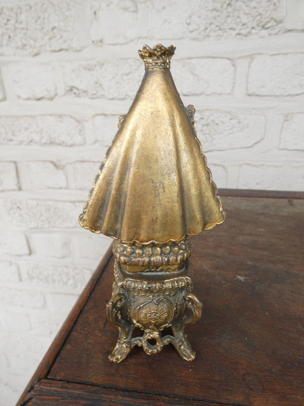 Antique Notre dame de hal black madonna brass gold gilt statue figurine religion