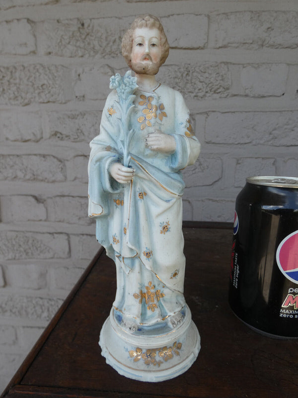 Antique porcelain saint joseph figurine statue