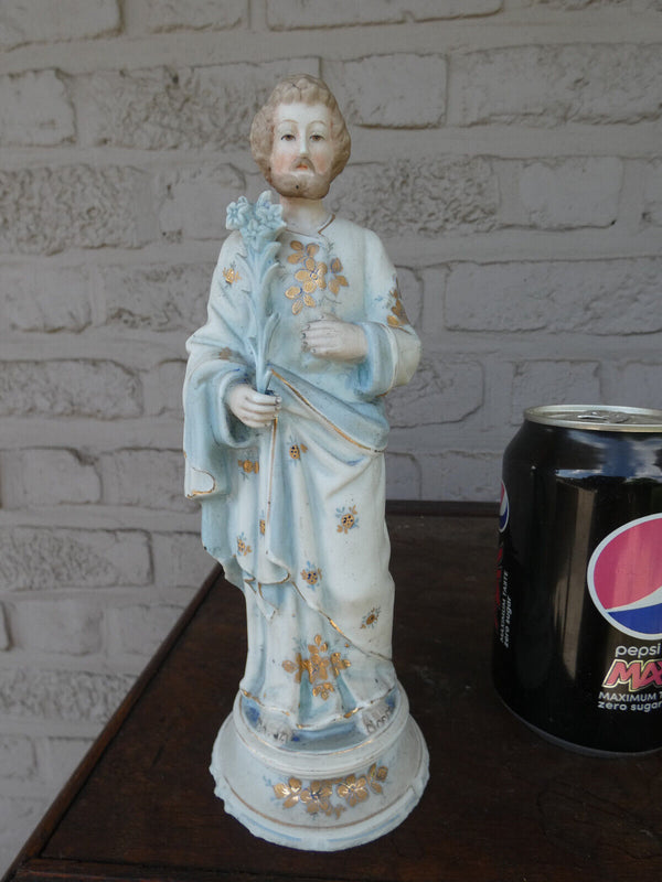 Antique porcelain saint joseph figurine statue