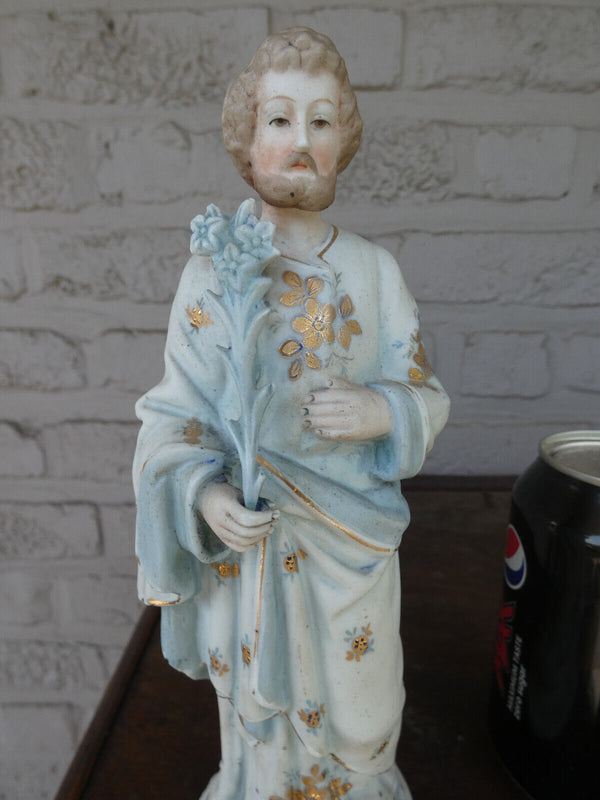 Antique porcelain saint joseph figurine statue