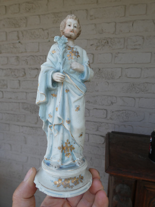 Antique porcelain saint joseph figurine statue
