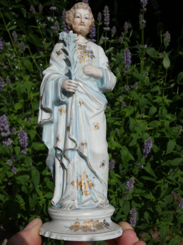 Antique porcelain saint joseph figurine statue