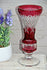 VAL SAINT LAMBERT Crystal glass ruby red cut Vase marked 1950s