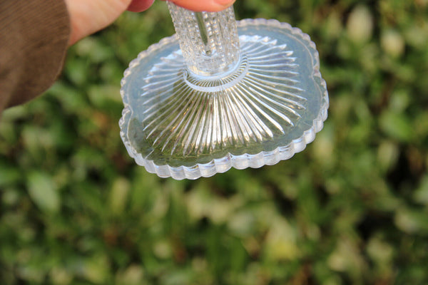 French vintage Crystal glass clear cut centerpiece fruit bowl