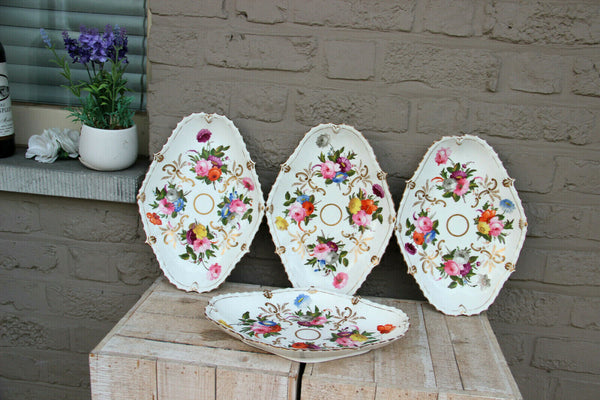 Set 4 Antique French vieux paris porcelain presentation trays plate  table