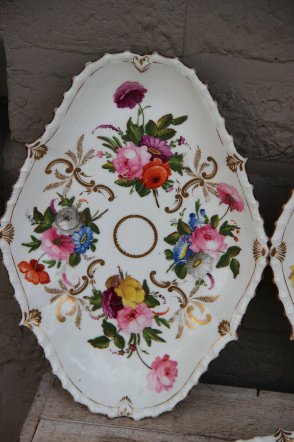 Set 4 Antique French vieux paris porcelain presentation trays plate  table