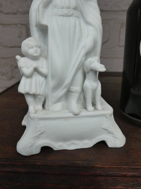 antique french bisque porcelain saint roch statue figurine