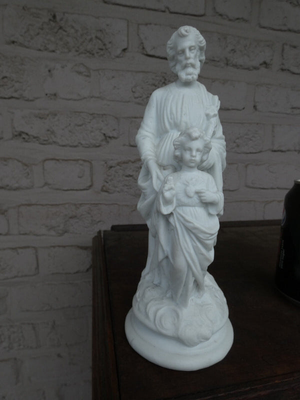 antique french bisque porcelain saint joseph figurine statue