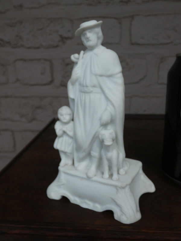 antique french bisque porcelain saint roch statue figurine