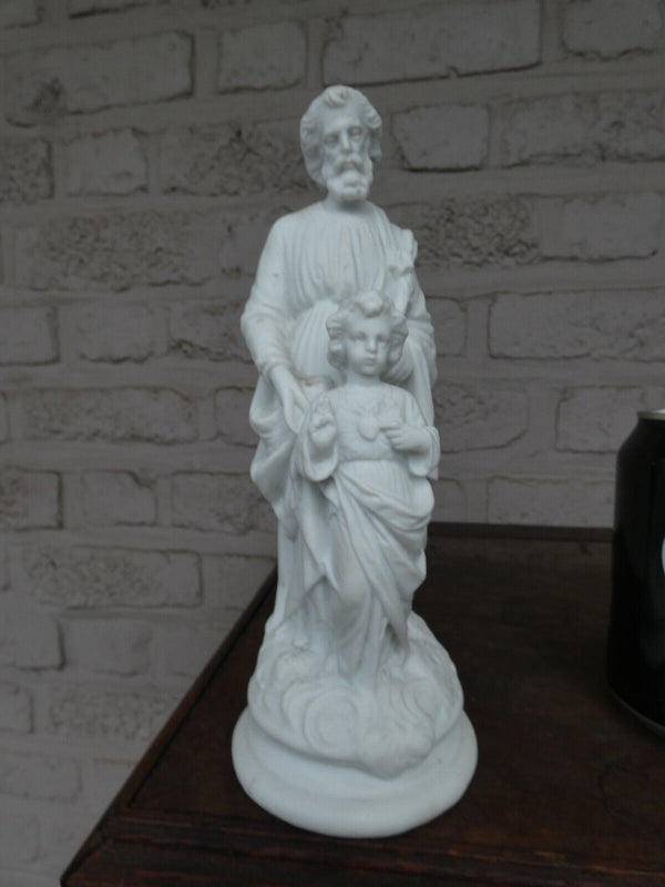 antique french bisque porcelain saint joseph figurine statue