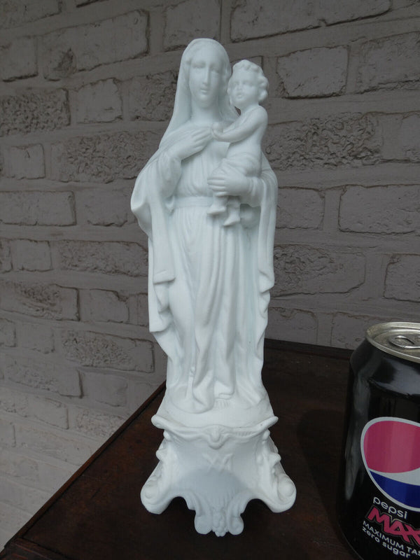 antique french bisque porcelain MAdonna statue figurine religious