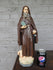 Antique french large saint anthony abt with pig statue sculpture ceramic