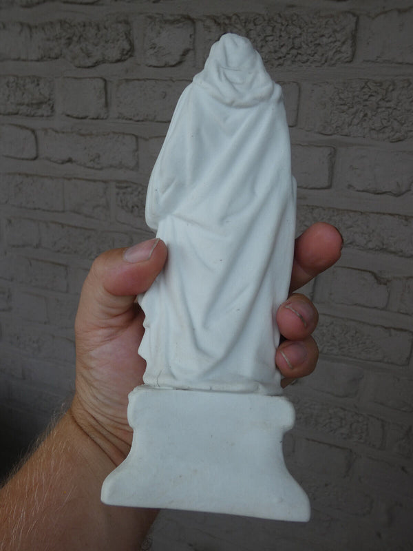 Antique french bisque porcelain madonna child figurine statue