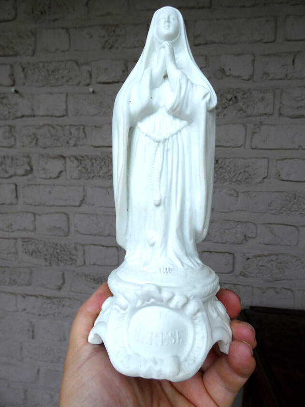 Antique french letu mauger bisque porcelain Saint therese statue figurine