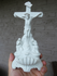 Antique french bisque porcelain holy water font crucifix angels rare 19thc