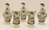 Antique Vases French Set 5 polychrome pottery  QUIMPER Vases