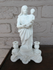 Antique french bisque porcelain madonna statue with candle holders