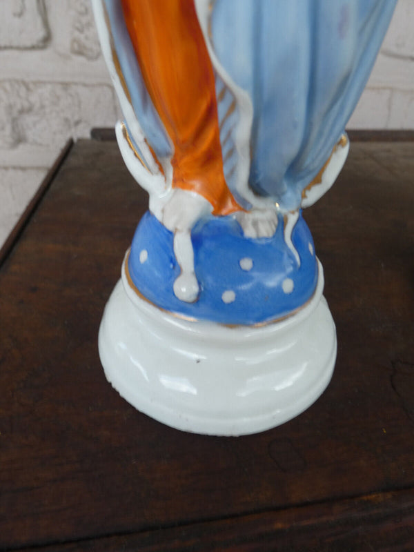 Antique french vieux paris old porcelain madonna figurine statue