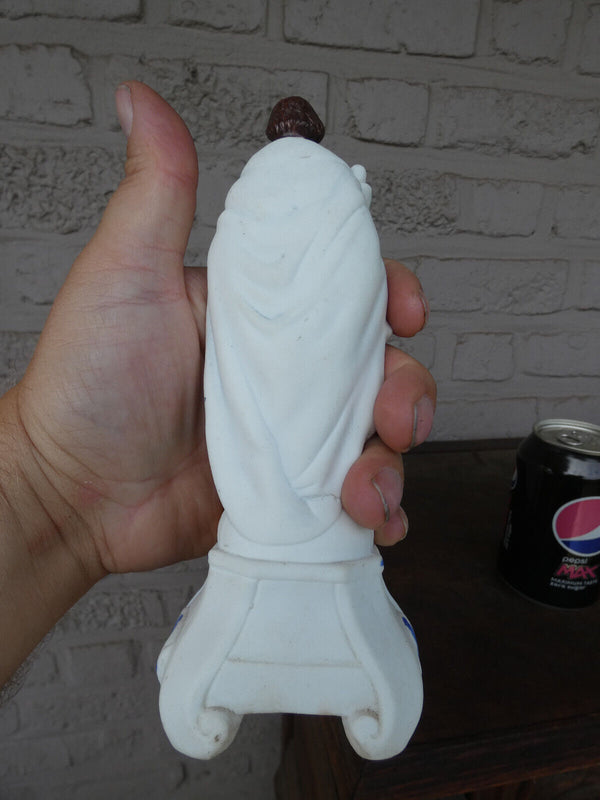 Antique French old  paris porcelain   holy water font saint joseph rare