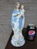 Antique French vieux old paris bisque porcelain madonna jesus figurine statue