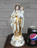 Antique French vieux paris old porcelain madonna statue figurine religious