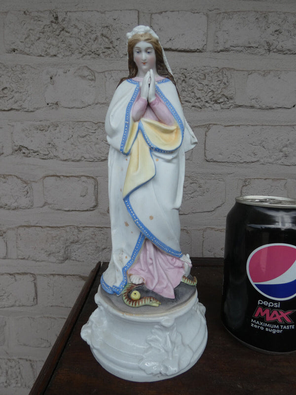 Antique Belgian vieux andenne porcelain madonna statue figurine rare