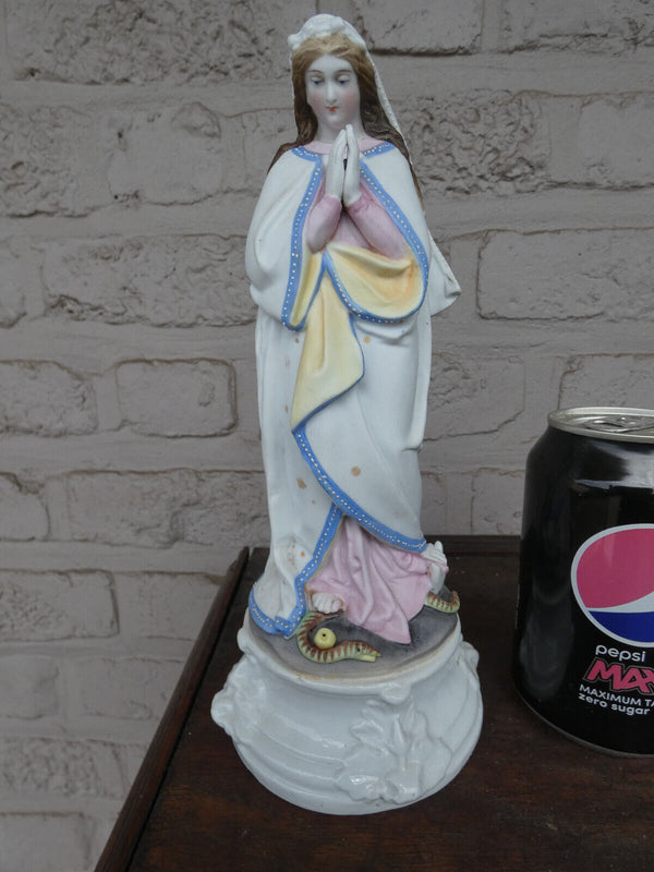 Antique Belgian vieux andenne porcelain madonna statue figurine rare