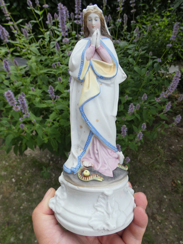 Antique Belgian vieux andenne porcelain madonna statue figurine rare