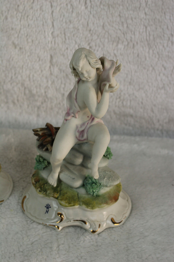 Set 4 season italian Capodimonte Franco marked porcelain figurine statue