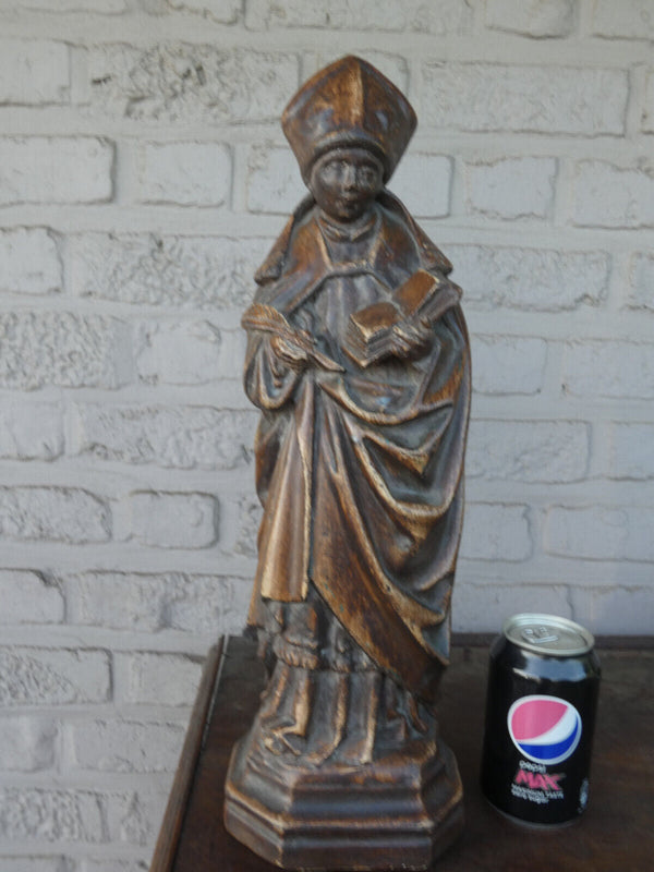 Antique french ceramic saint bishop statue figurine religious