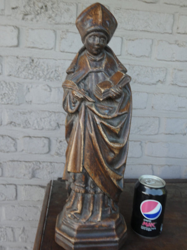 Antique french ceramic saint bishop statue figurine religious