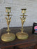 PAIR antique bronze eagle candlesticks candle holders