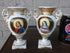 Antique pair french vieux paris porcelain hand paint jesus mary portrait vases