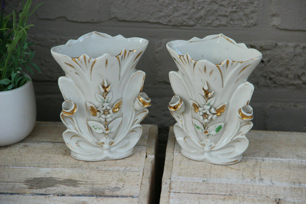 PAIR antique vieux paris porcelain vases