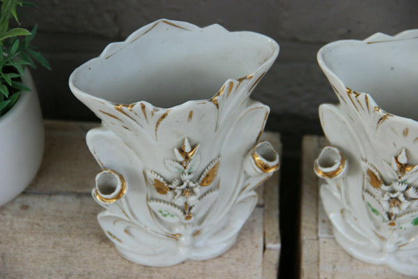 PAIR antique vieux paris porcelain vases