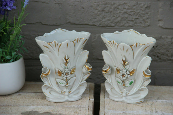 PAIR antique vieux paris porcelain vases